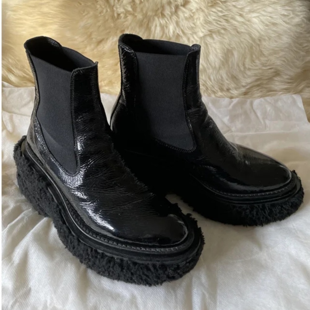 MM6 fur Ankle boots